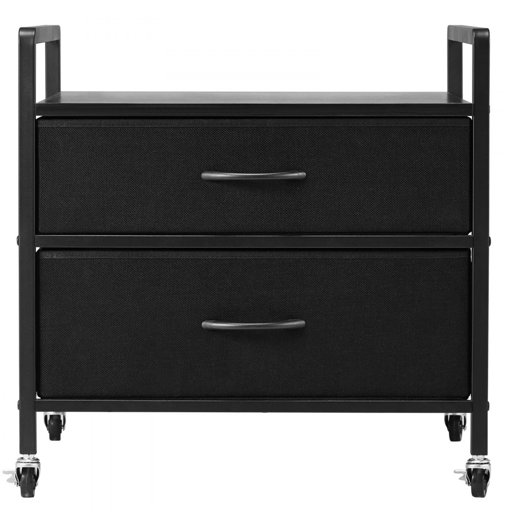 VEVOR - Soporte para mininevera con almacenamiento, mesa para mininevera con capacidad de 80 kg, 2 cajones y 4 ruedas giratorias, estante móvil para mininevera, organizador negro para dormitorio, apartamento, oficina y habitación.