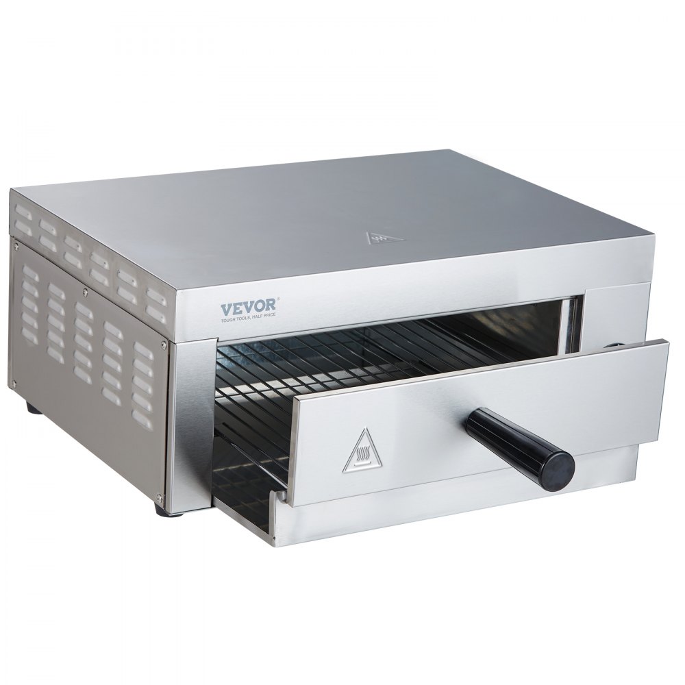 VEVOR Horno eléctrico para pizza de encimera de 12 pulgadas, 1500 W, horno de pizza comercial con temporizador de 0 a 60 minutos, pizzera de acero inoxidable con bandeja extraíble para migas para uso comercial y doméstico, certificado ETL