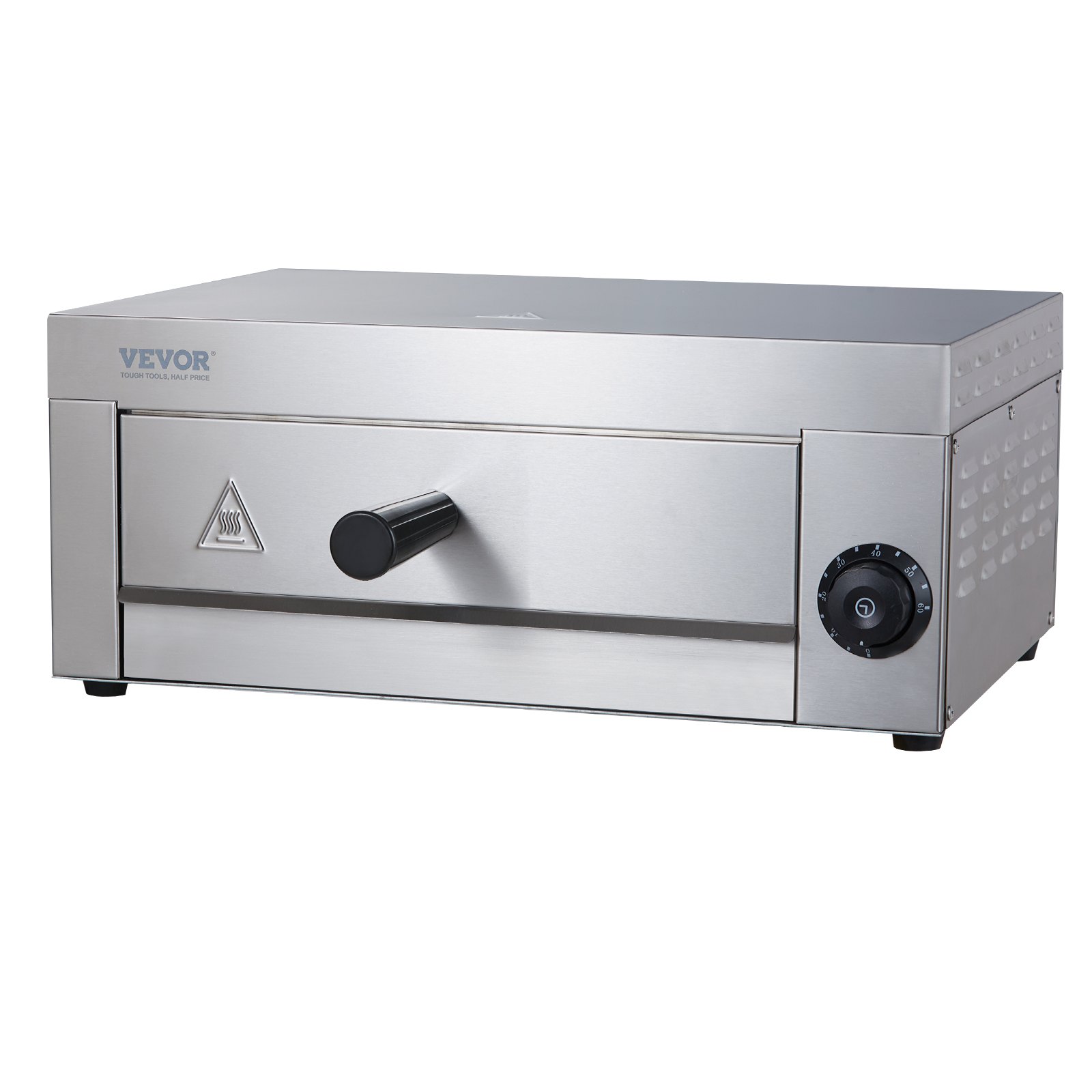 VEVOR Horno eléctrico para pizza de encimera de 12 pulgadas, 1500 W, horno de pizza comercial con temporizador de 0 a 60 minutos, pizzera de acero inoxidable con bandeja extraíble para migas para uso comercial y doméstico, certificado ETL