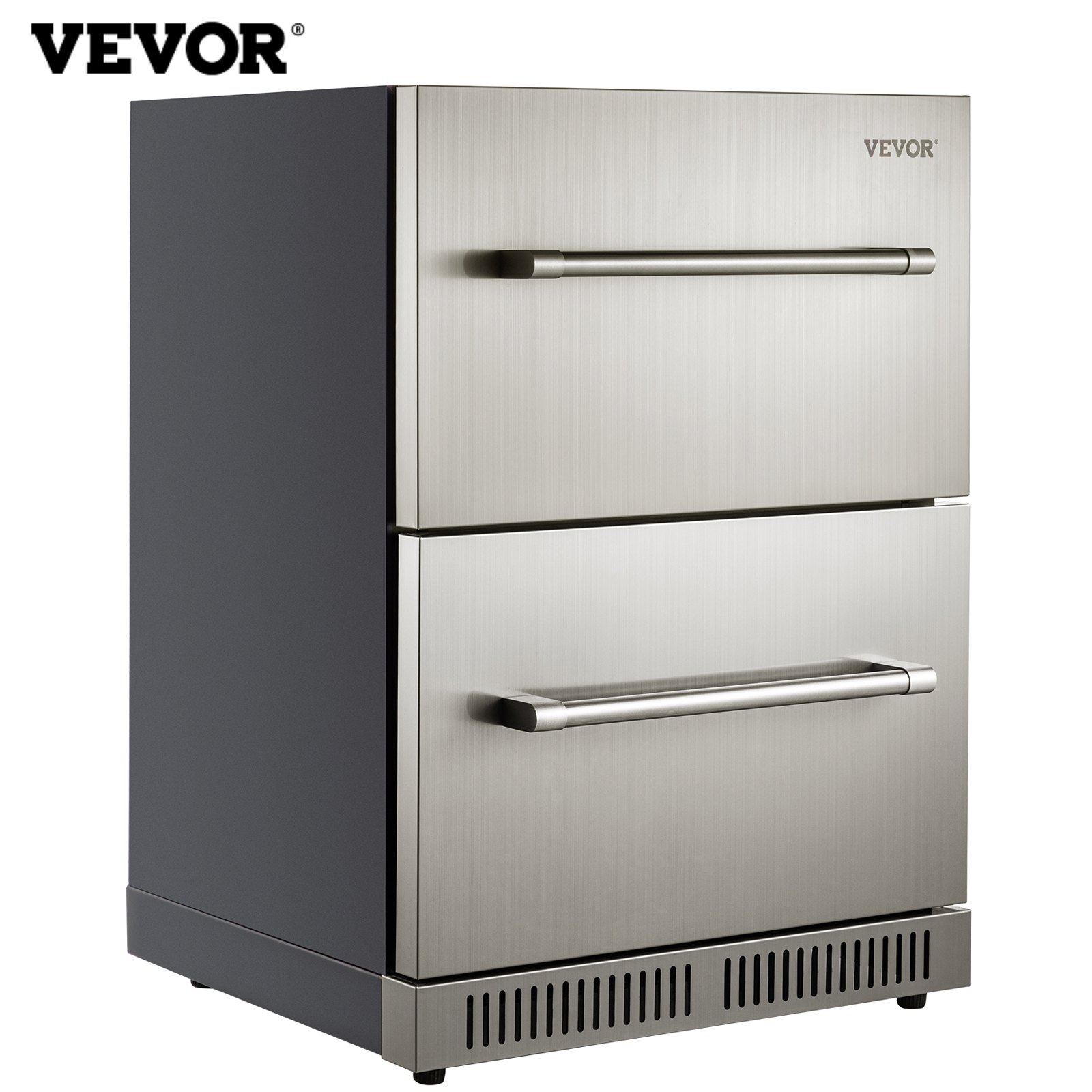 Refrigerador bajo mesada VEVOR Refrigerador empotrable de doble cajón 24 " SUS