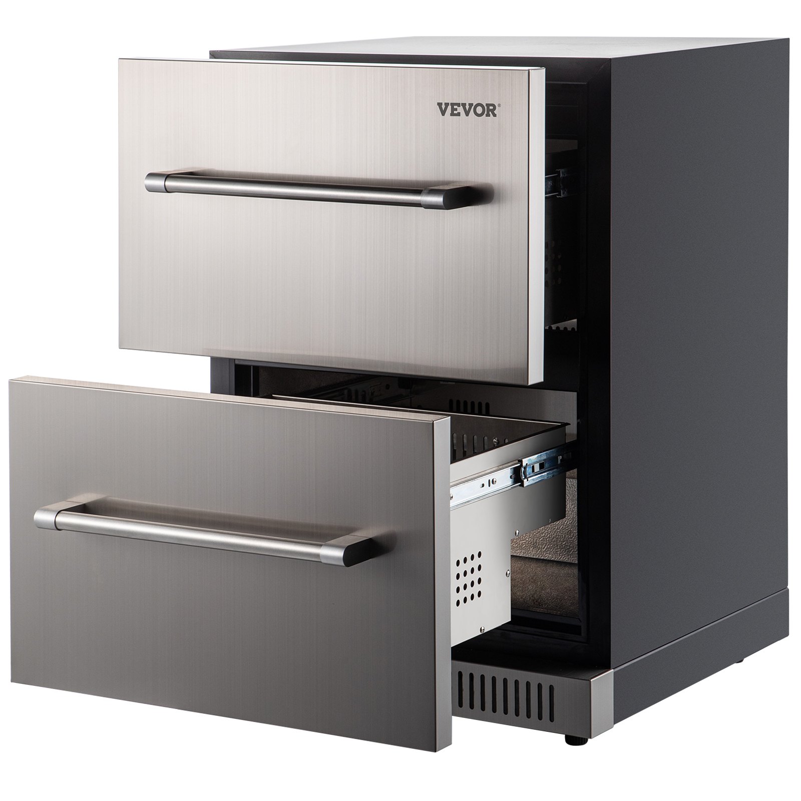 Refrigerador bajo mesada VEVOR Refrigerador empotrable de doble cajón 24 " SUS