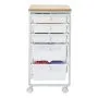 VEVOR Carrito Organizador de Metal con 5 Cajones, Carrito de Almacenamiento con Ruedas Giratorias de 360° y 2 Frenos, Tapa de Madera, Destornillador para Garaje Manualidades Baño Oficina Dormitorio