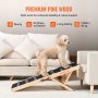 Rampa para perros VEVOR fabricada en madera de pino de primera calidad, soporta hasta 100 libras, resistente y duradera.