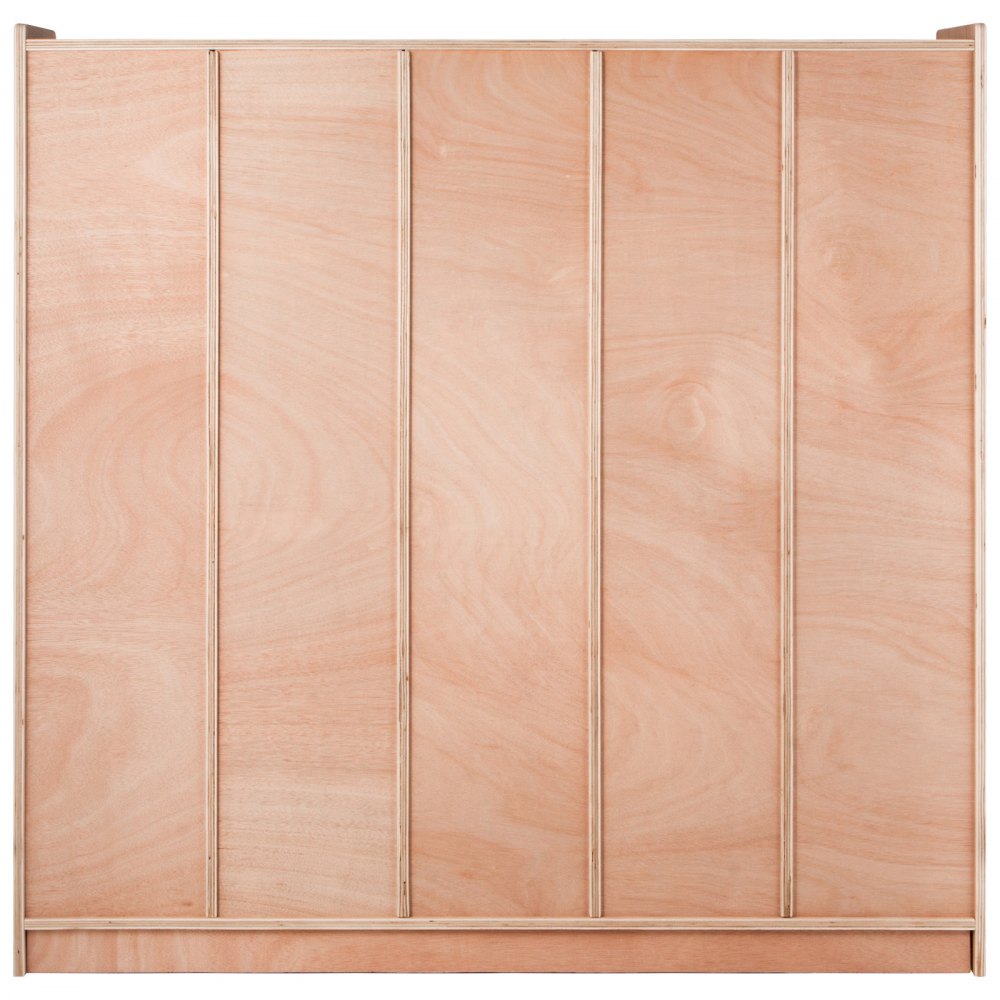 Armario VEVOR para abrigos, perchero de 5 secciones para guardería, 122 x 33 x 122 cm, armario para abrigos y mochilas, con 5 ganchos y cajas de almacenamiento, para jardín de infancia y colegio, color natural