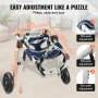 VEVOR Silla de ruedas para perros de 2 ruedas para patas traseras, silla de ruedas para mascotas, ligera y ajustable, ayuda en la curación, carrito para perros/silla de ruedas para heridos, discapacitados, parálisis, mascotas débiles con extremidades traseras (M)