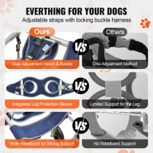 VEVOR Silla de ruedas para perros de 2 ruedas para patas traseras, silla de ruedas para mascotas, ligera y ajustable, ayuda en la curación, carrito para perros/silla de ruedas para heridos, discapacitados, parálisis, mascotas débiles con extremidades traseras (M)