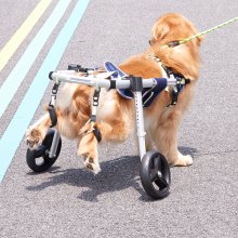 VEVOR Silla de ruedas para perros de 2 ruedas para patas traseras, silla de ruedas para mascotas, ligera y ajustable, ayuda en la curación, carrito para perros/silla de ruedas para heridos, discapacitados, parálisis, mascotas débiles con extremidades traseras (M)