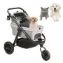 Cochecito para mascotas VEVOR, 3 ruedas de PU, giratorio con frenos, capacidad de peso de 34 kg, con almohadilla para mascotas, cesta de almacenamiento y portavasos externo, para perros pequeños y medianos, gris