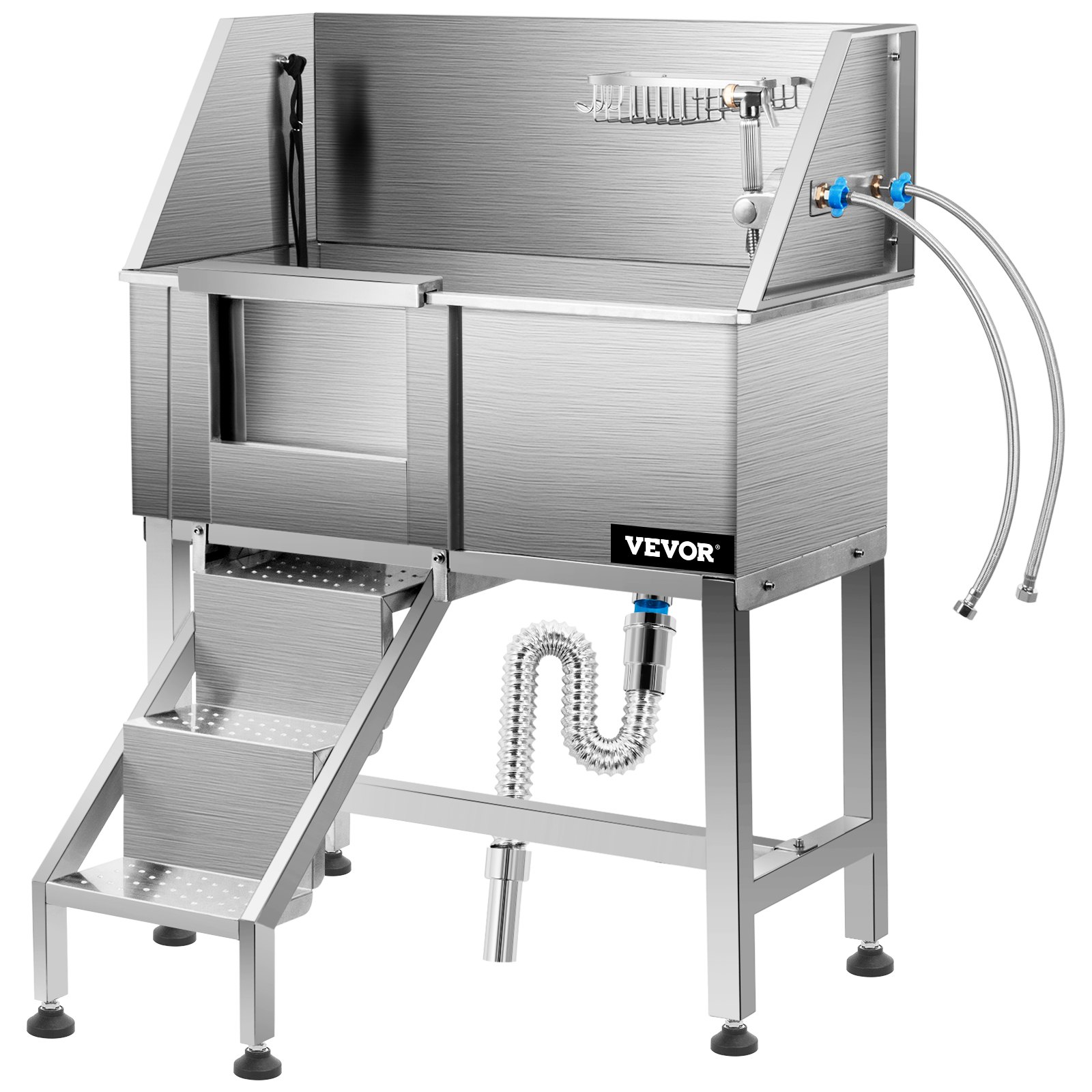 Tuspuzz Bañera de aseo para perros VEVOR, bañera de lavado para perros, salón de ducha de acero inoxidable de 38 pulgadas de largo