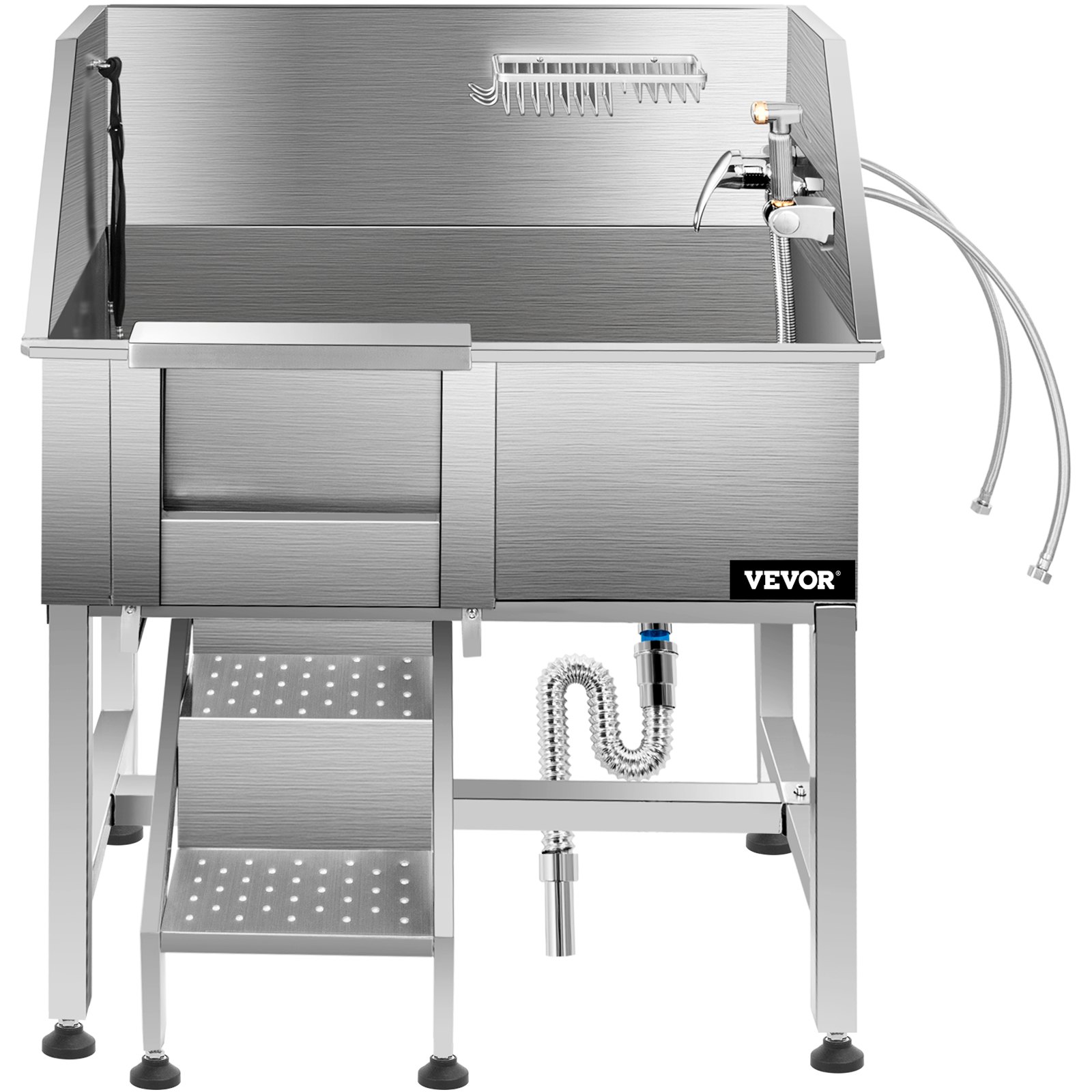 Tuspuzz Bañera de aseo para perros VEVOR, bañera de lavado para perros, salón de ducha de acero inoxidable de 38 pulgadas de largo