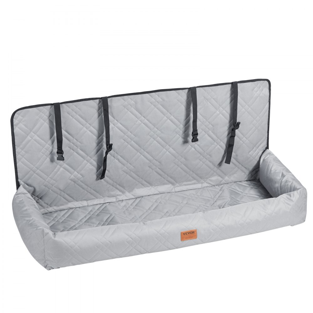 Asiento de coche para perro VEVOR, asiento elevador impermeable para coche, asiento para mascotas con correa de seguridad con clip, relleno de algodón PP, cama para perro mediano y grande de hasta 45 kg, gris