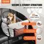 Asiento de coche para perros VEVOR, asiento elevador impermeable para coche con asas laterales y bolsillo de almacenamiento, correa de seguridad con clip y relleno de algodón PP, cama para perros pequeños de hasta 11,3 kg, color gris