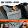 Asiento de coche para perro VEVOR, asiento elevador para coche con bolsillo de almacenamiento, correa de seguridad con clip, relleno de esponja, cama para coche para perros medianos y grandes de hasta 25 kg, gris