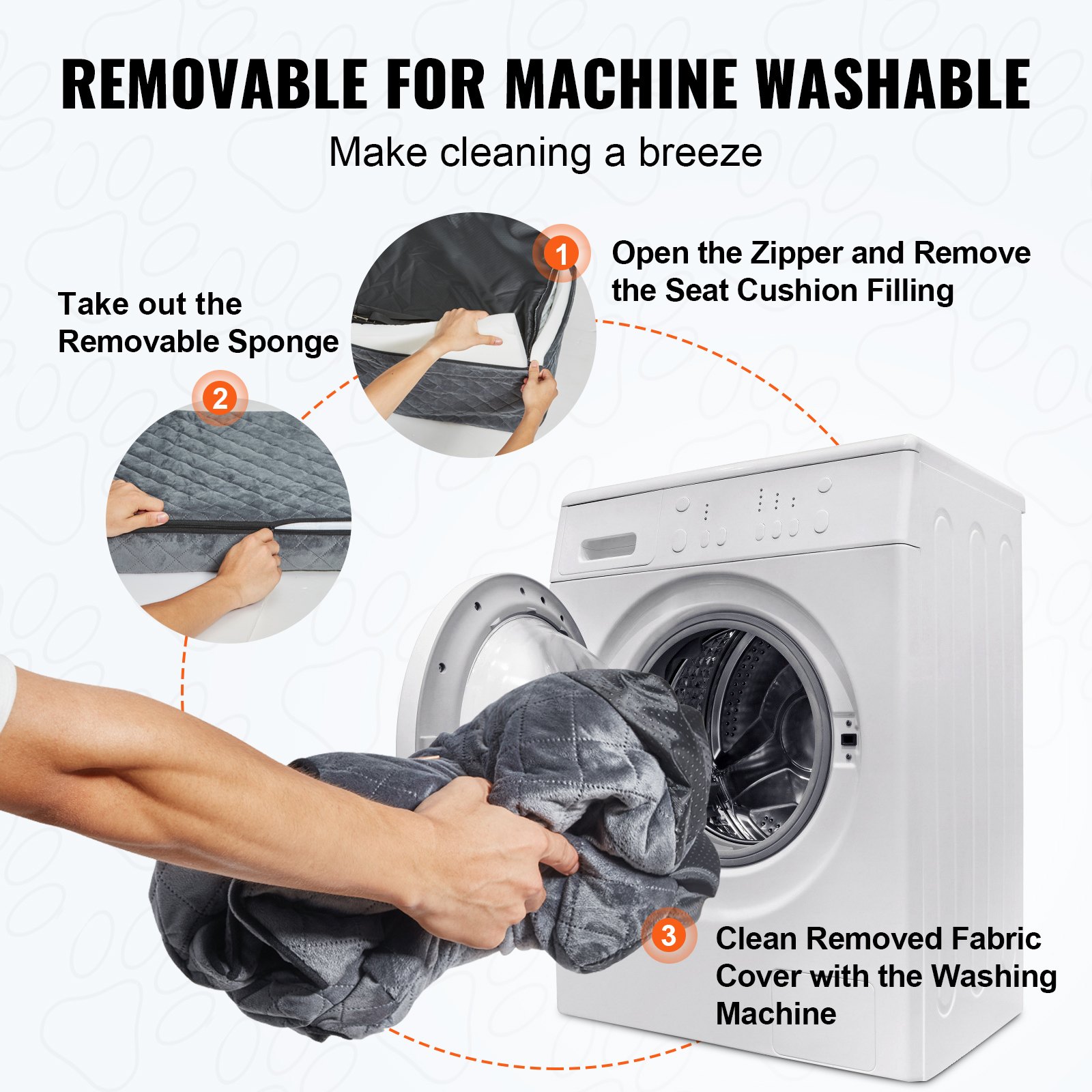 Asiento de coche para perro VEVOR, asiento elevador para coche con bolsillo de almacenamiento, correa de seguridad con clip, relleno de esponja, cama para coche para perros medianos y grandes de hasta 25 kg, gris