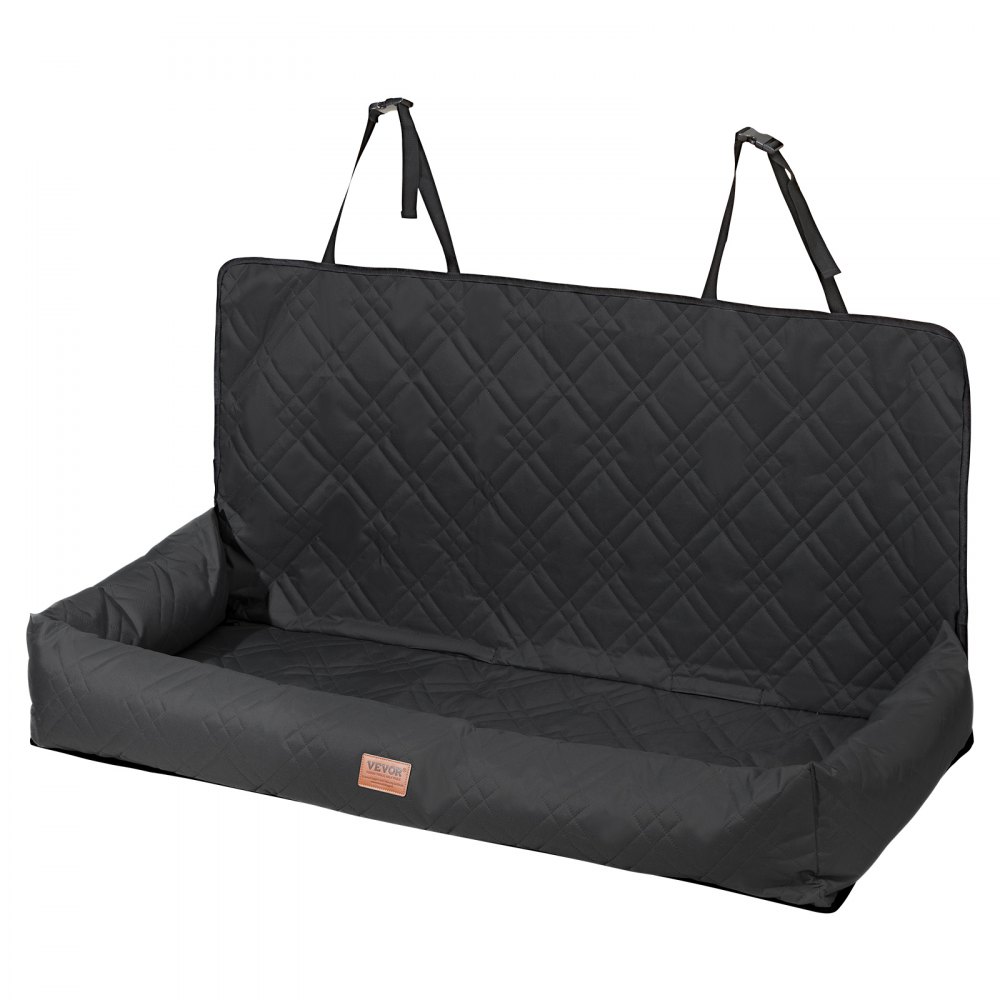 Asiento de coche para perro VEVOR, asiento elevador impermeable para coche, asiento para mascotas con correa de seguridad con clip, relleno de algodón PP, cama para perro mediano y grande de hasta 45 kg, color negro