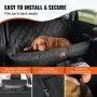 Asiento de coche para perro VEVOR, asiento elevador impermeable para coche, asiento para mascotas con correa de seguridad con clip, relleno de algodón PP, cama para perro mediano y grande de hasta 45 kg, color negro