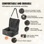 Asiento de coche para perros VEVOR, asiento elevador para coche con bolsillo de almacenamiento, correa de seguridad con clip, relleno de esponja y algodón PP, cama para perros pequeños y medianos de hasta 18 kg, color negro