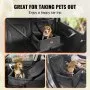 Asiento de coche para perros VEVOR, asiento elevador para coche con bolsillo de almacenamiento, correa de seguridad con clip, relleno de esponja y algodón PP, cama para perros pequeños y medianos de hasta 18 kg, color negro