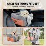 Asiento de coche para perros VEVOR con consola central, asiento elevador para perros pequeños, asiento para mascotas con reposabrazos, correa con clip, correas ajustables, soporta hasta 3,6 kg, gris oscuro