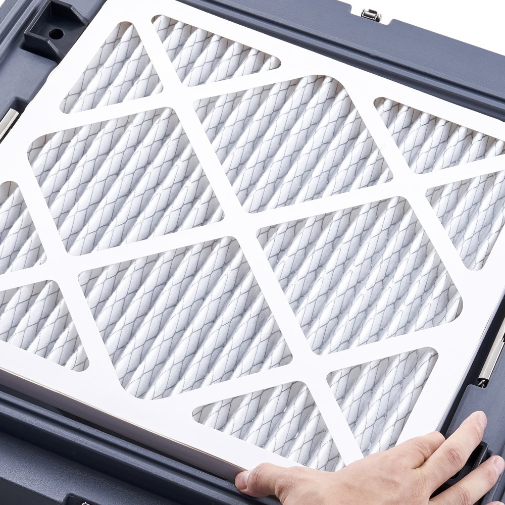 Prefiltros protectores VEVOR (paquete de 5), repuesto de filtro de aire de 15,75 x 15,75 pulgadas, filtros de etapa 1 de alta eficiencia, compatibles con BlueDri y depuradores VEVOR, purificadores de aire y equipos de restauración de daños por agua.