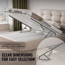 Elevador de cama VEVOR de 59 x 79 pulgadas, compatible con camas de hasta 265 libras de carga, herrajes para cama de pared para bricolaje