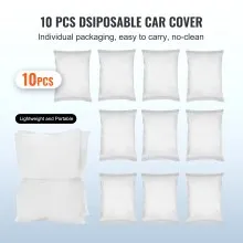 Lote de 10 piezas de plástico transparente temporal universal desechable para coche 22' x 12' L VI