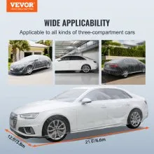 Lote de 10 piezas de plástico transparente temporal universal desechable para coche 22' x 12' L VI