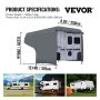 VEVOR RV Cover, 10'-12' Travel Trailer RV Cover, a prueba de viento RV y Trailer Cover, extra gruesa 4 capas Durable Camper Cover, impermeable Ripstop Anti-UV para RV Motorhome con parche adhesivo y bolsa de almacenamiento