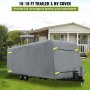 VEVOR RV Cover, 16'-18' Travel Trailer RV Cover, a prueba de viento RV y Trailer Cover, Extra-Grueso 4 Capas Durable Camper Cover, Impermeable Ripstop Anti-UV para RV Motorhome con parche adhesivo y bolsa de almacenamiento