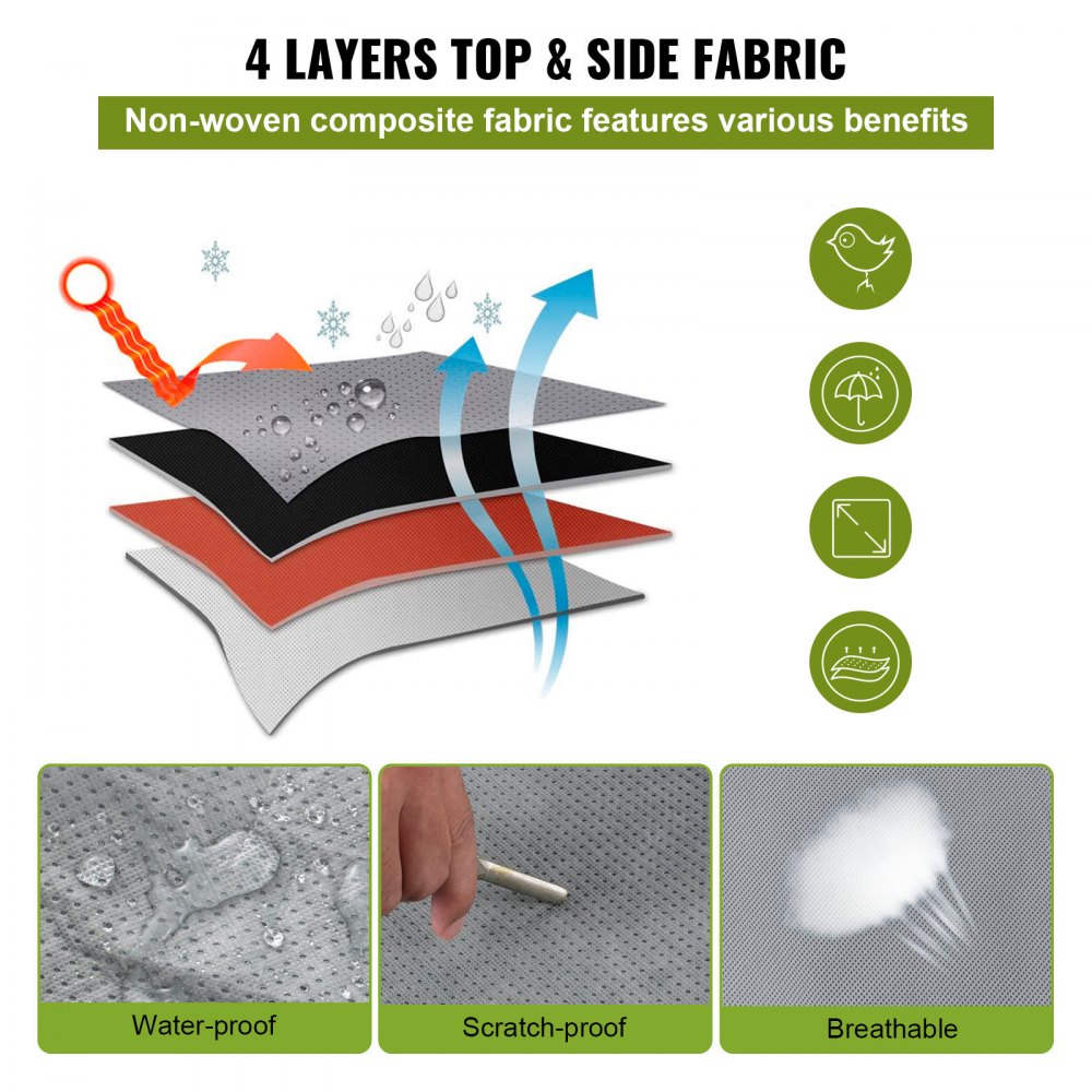 VEVOR RV Cover, 30'-33' Travel Trailer RV Cover, resistente al viento RV & Trailer Cover, extra gruesa 4 capas Durable Camper Cover, impermeable Ripstop Anti-UV para RV Motorhome con parche adhesivo y bolsa de almacenamiento