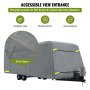 VEVOR RV Cover, 30'-33' Travel Trailer RV Cover, resistente al viento RV & Trailer Cover, extra gruesa 4 capas Durable Camper Cover, impermeable Ripstop Anti-UV para RV Motorhome con parche adhesivo y bolsa de almacenamiento