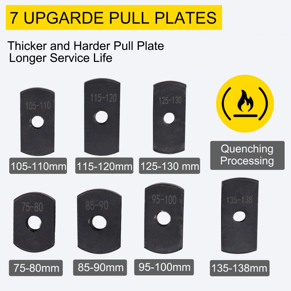 VEVOR Extractor de camisas Extractor de camisas de cilindros, Herramienta extractora de camisas de motores diésel, Diámetro de ajuste de tipo seco y húmedo de 75 mm-138 mm, Juego de herramientas de extracción de camisas de cilindros universal para reparación de automóviles