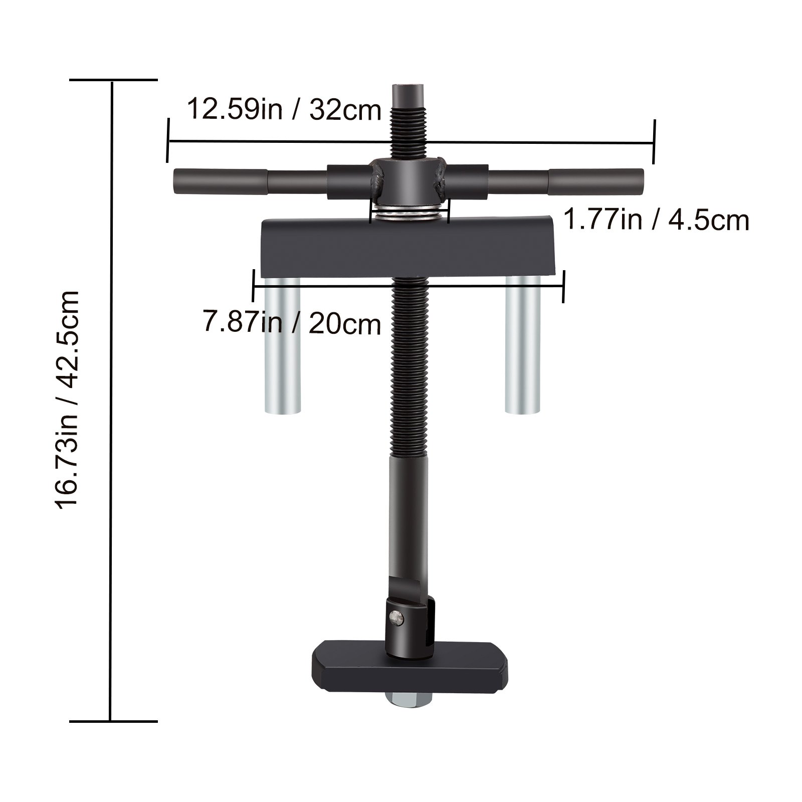 Extractor de camisas de cilindro VEVOR con dimensiones: 16,73 pulgadas x 12,59 pulgadas x 7,87 pulgadas.