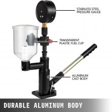 VEVOR 400Bar 6000PSI Comprobador de inyectores de combustible diésel Probador de boquillas de inyectores diésel con indicador de doble escala para ajustar la presión de la boquilla del inyector y probar el probador de presión pop de la boquilla del inyector diésel