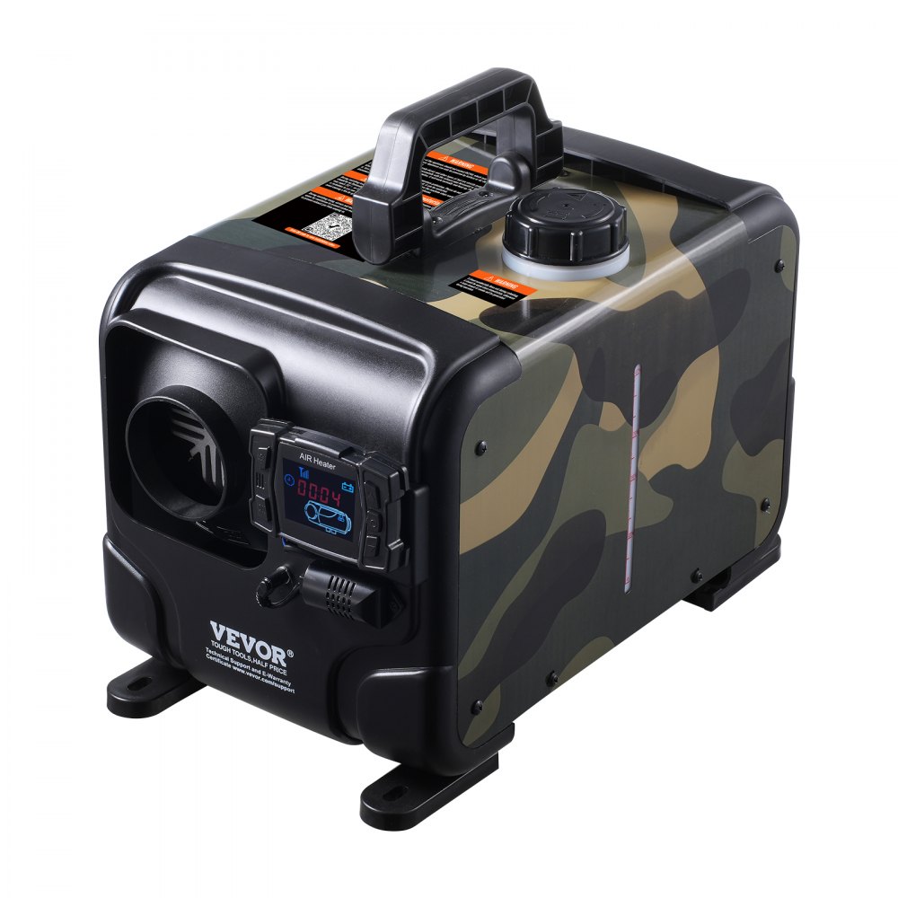Calentador diésel VEVOR de 8 kW, calefactor diésel todo en uno de 12 V/24 V, control por aplicación Bluetooth, mando a distancia y pantalla, alarma de CO, calefacción horizontal portátil de calentamiento rápido para vehículos y garajes.