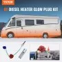 Kit de bujías incandescentes para calentador diésel VEVOR, kit de reparación de bujías incandescentes de cerámica, pieza de calentador de estacionamiento de aire diésel con herramienta de extracción y montaje, kit de reconstrucción de calentador diésel para reemplazo de calentador diésel de 2KW/5KW/8KW
