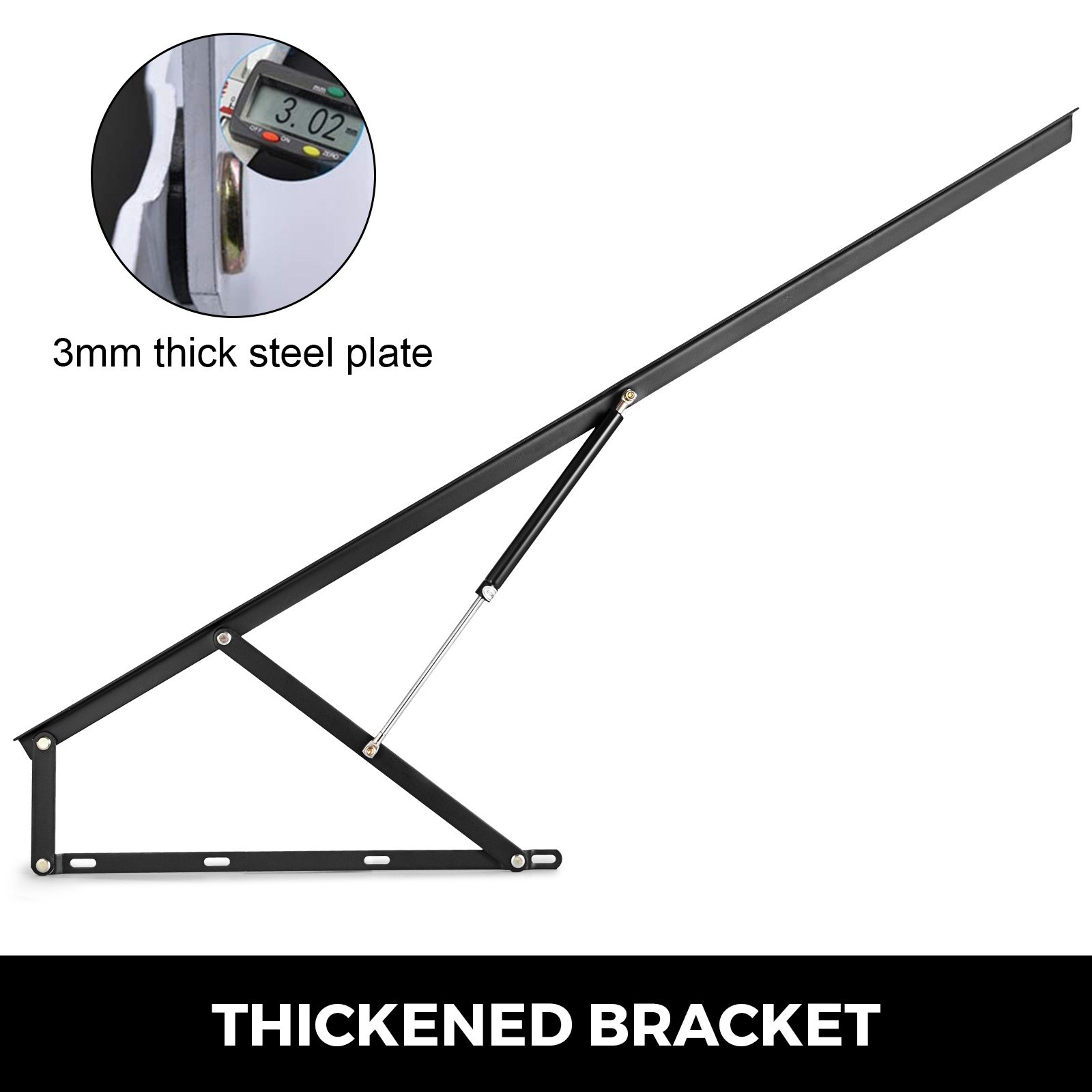 VEVOR Par de mecanismo neumático de 5 pies, kit de resorte de gas resistente para caja, cama, sofá, almacenamiento, ahorro de espacio, proyecto de bricolaje, elevador, hardware de elevación, negro
