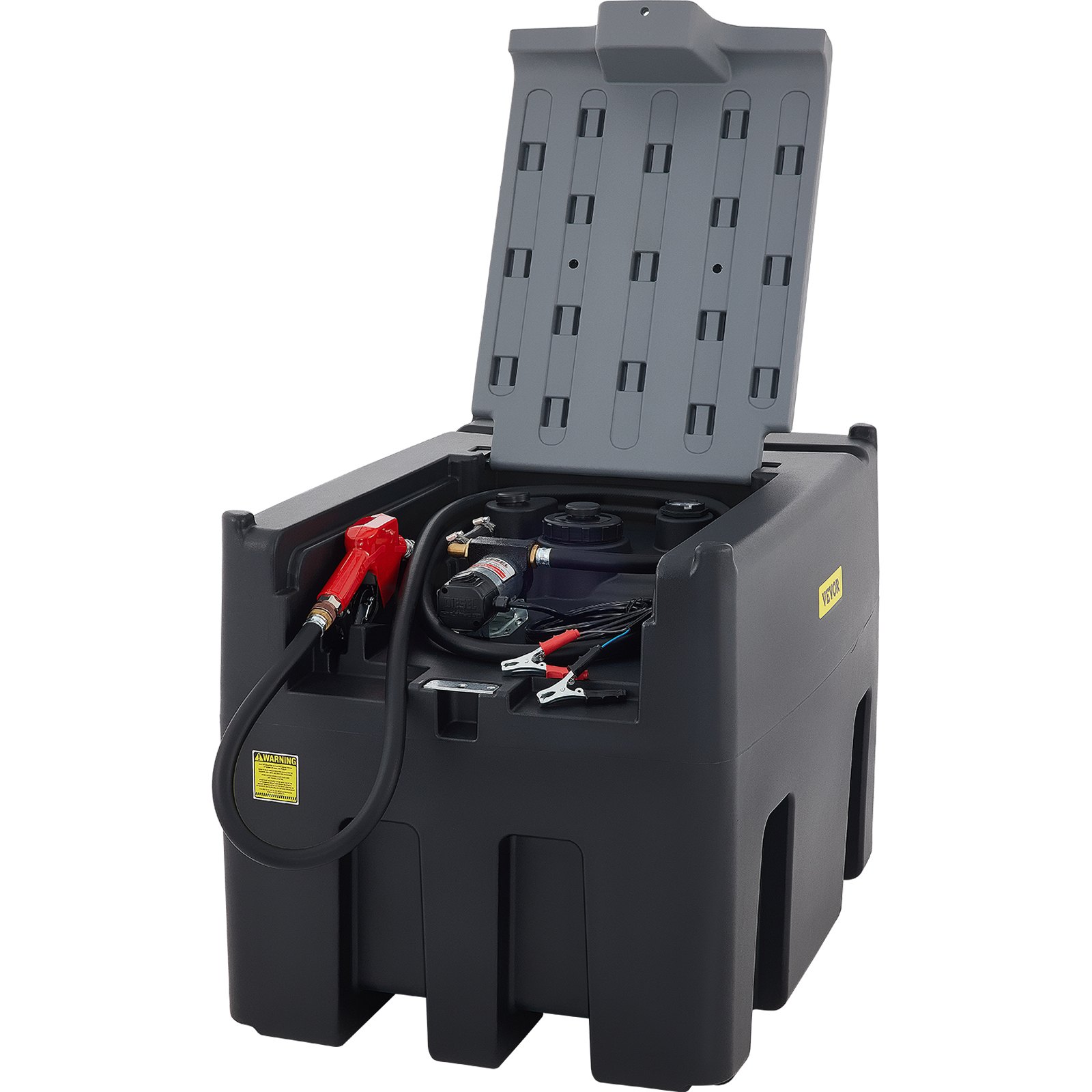 Tanque diésel portátil VEVOR, capacidad de 116 galones, depósito de combustible diésel con bomba de transferencia eléctrica de 12 V, depósito de transferencia diésel de polietileno para facilitar el transporte de combustible, negro