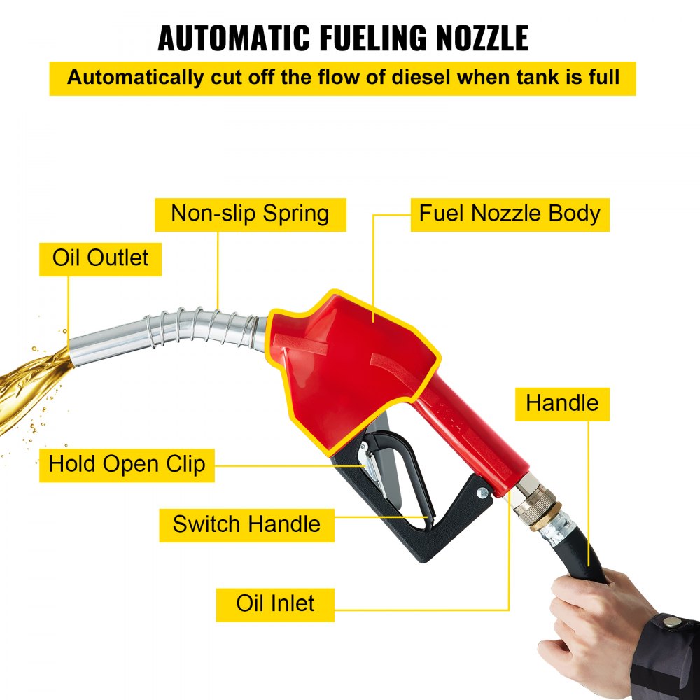 Tanque de diésel portátil VEVOR, capacidad de 58 galones, tanque de combustible diésel con bomba de transferencia eléctrica de 12 V, tanque de transferencia de diésel de polietileno para facilitar el transporte de combustible, rojo