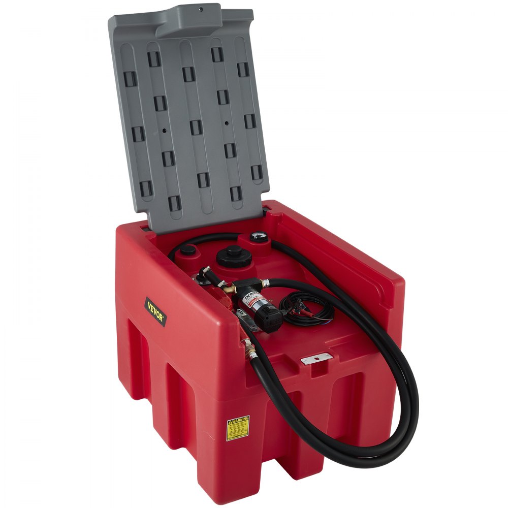 Tanque de diésel portátil VEVOR, capacidad de 58 galones, tanque de combustible diésel con bomba de transferencia eléctrica de 12 V, tanque de transferencia de diésel de polietileno para facilitar el transporte de combustible, rojo