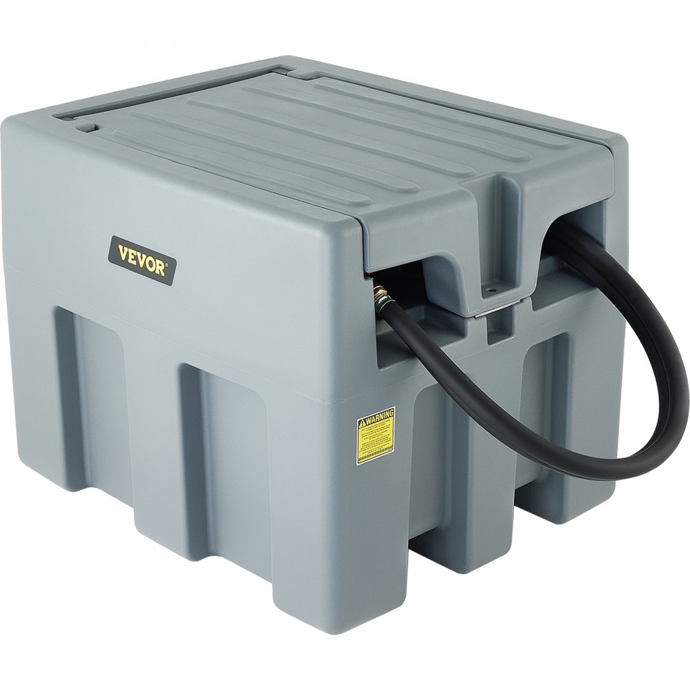 Tanque de diésel portátil VEVOR, capacidad de 58 galones, tanque de combustible diésel con bomba de transferencia eléctrica de 12 V, tanque de transferencia de diésel de polietileno para facilitar el transporte de combustible, gris