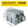 Tanque de diésel portátil VEVOR, capacidad de 58 galones, tanque de combustible diésel con bomba de transferencia eléctrica de 12 V, tanque de transferencia de diésel de polietileno para facilitar el transporte de combustible, gris