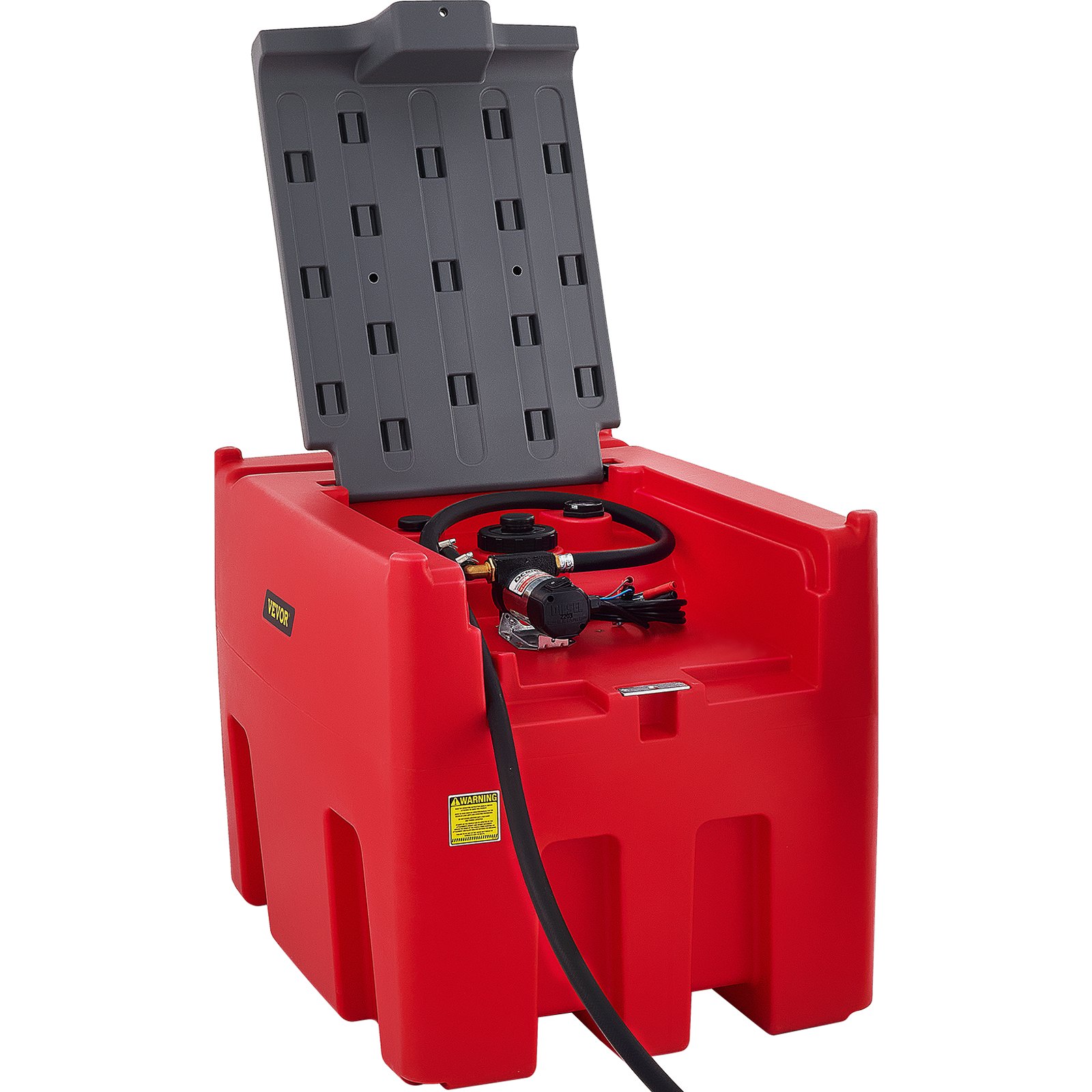 Tanque diésel portátil VEVOR, capacidad de 116 galones, depósito de combustible diésel con bomba de transferencia eléctrica de 12 V, depósito de transferencia diésel de polietileno para facilitar el transporte de combustible, rojo
