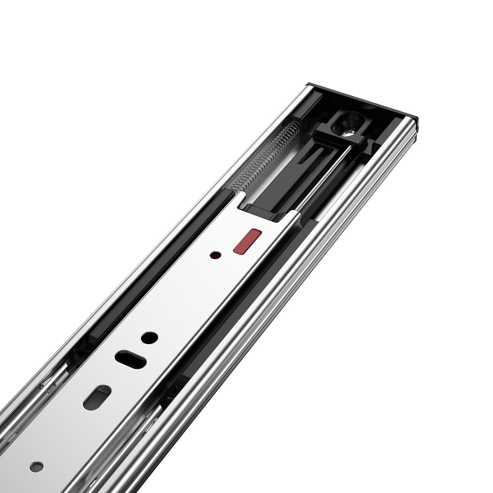 Correderas para cajones VEVOR con un elegante acabado metálico con componentes, resortes y orificios de montaje diseñados con precisión.