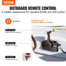 VEVOR Control de acelerador de barco, 881170A13 Caja de control remoto fueraborda de montaje lateral para Mercury PT de 4 tiempos, caja de control de acelerador marino con interruptor de ajuste eléctrico, arnés de 16,6 pies, 14 pines y cordón