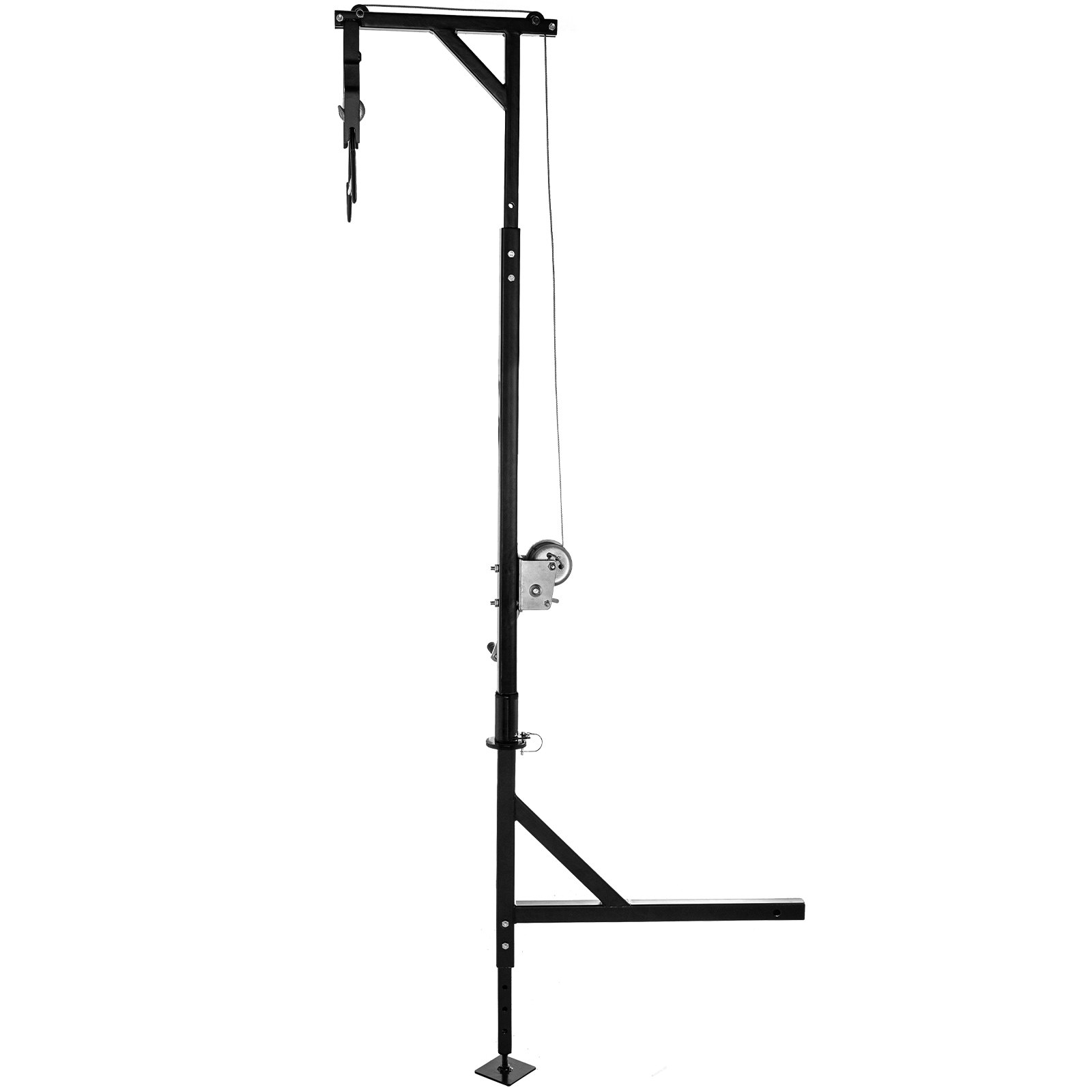 VEVOR - Polipasto para ciervos con enganche, capacidad de 400 lb, polipasto para ciervos con enganche de camión de 2' con juego de elevación de cabrestante, base de pie, altura ajustable y giro de 360 grados para cazar y colgar.