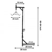 VEVOR Elevador de ciervo montado en enganche, capacidad de 500 libras, elevador de juego de enganche, elevador de ciervo de enganche de camión de 2 pulgadas con elevador de cabrestante y juego de Gambrel, altura ajustable, colgador de acero resistente para caza, carga