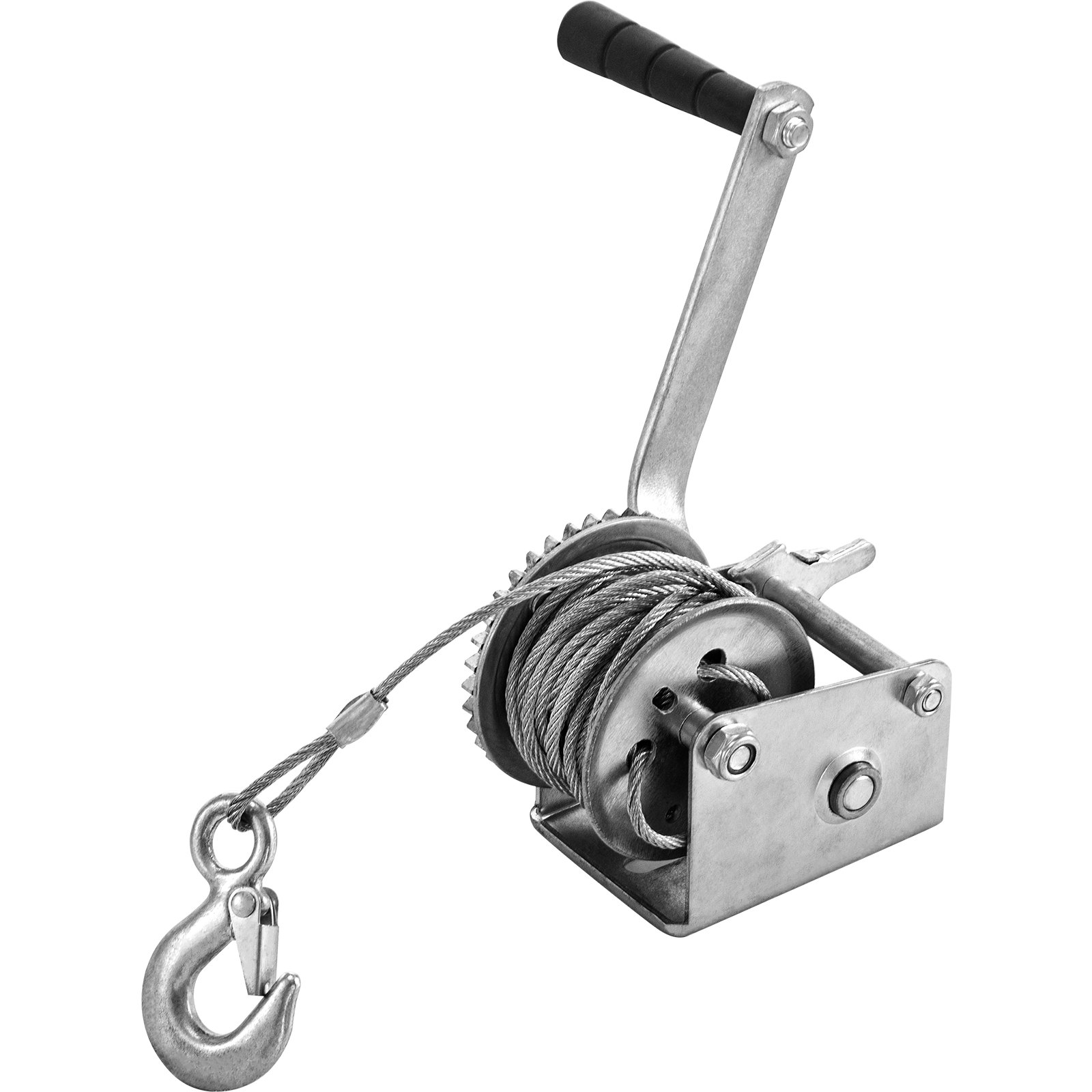 VEVOR Elevador de ciervo montado en enganche, capacidad de 600 libras, elevador de juego de enganche, elevador de ciervo de enganche de camión de 2 pulgadas con juego de elevador de cabrestante, base de pie, altura ajustable y giro de 360 grados para cazar, colgar