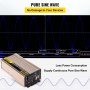 Inversor de corriente de onda sinusoidal pura VEVOR 1500W DC12V a AC110V Convertidor LCD
