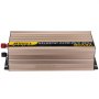 Inversor de onda sinusoidal pura VEVOR, 1500w de potencia continua en carcasa dorada con conectores negros y rojos.